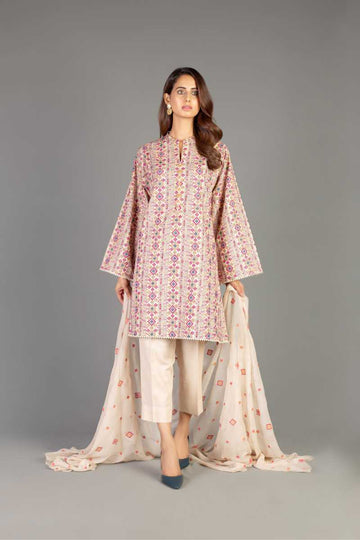 Bareeze Abstract Charm Ch3412 Beige Collection 2021